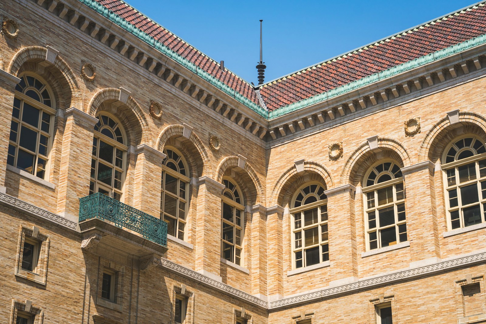 McKim Building facade of the Boston Public Library on Copley Square, Boston
